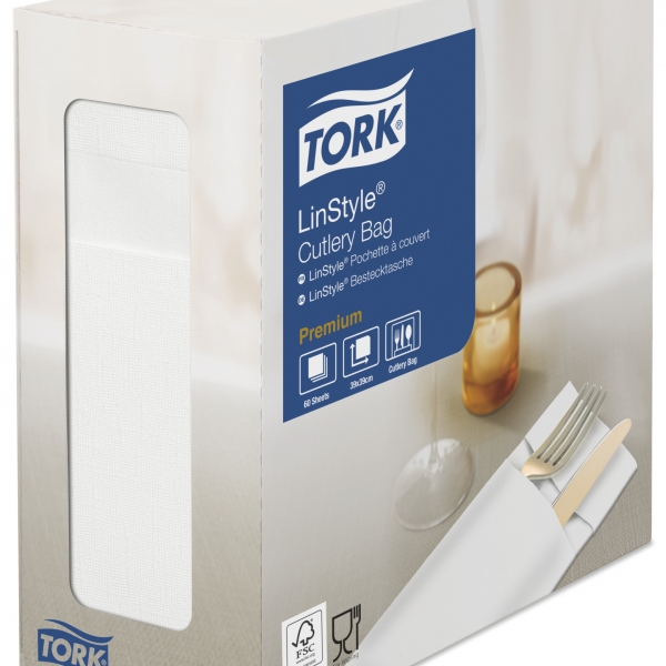 Serviette Tork Linstyle®, Pochette blanche